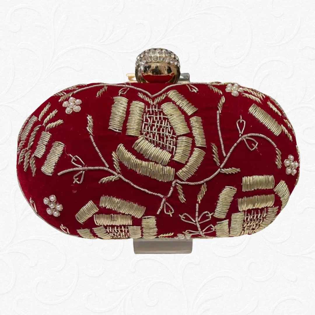 Elegant Floral Embroidered Clutch for Women