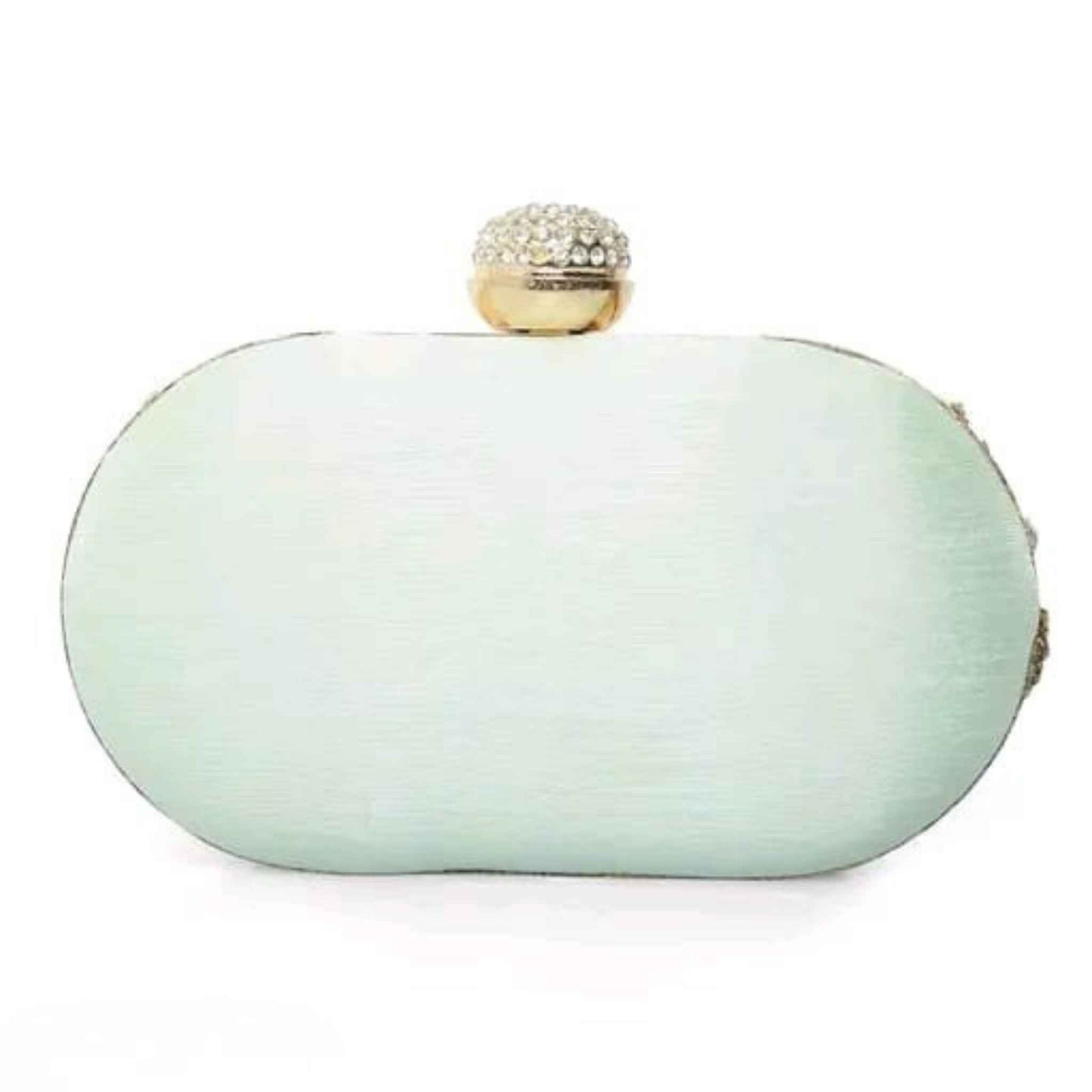 Mint Green Embroidered Party Clutch