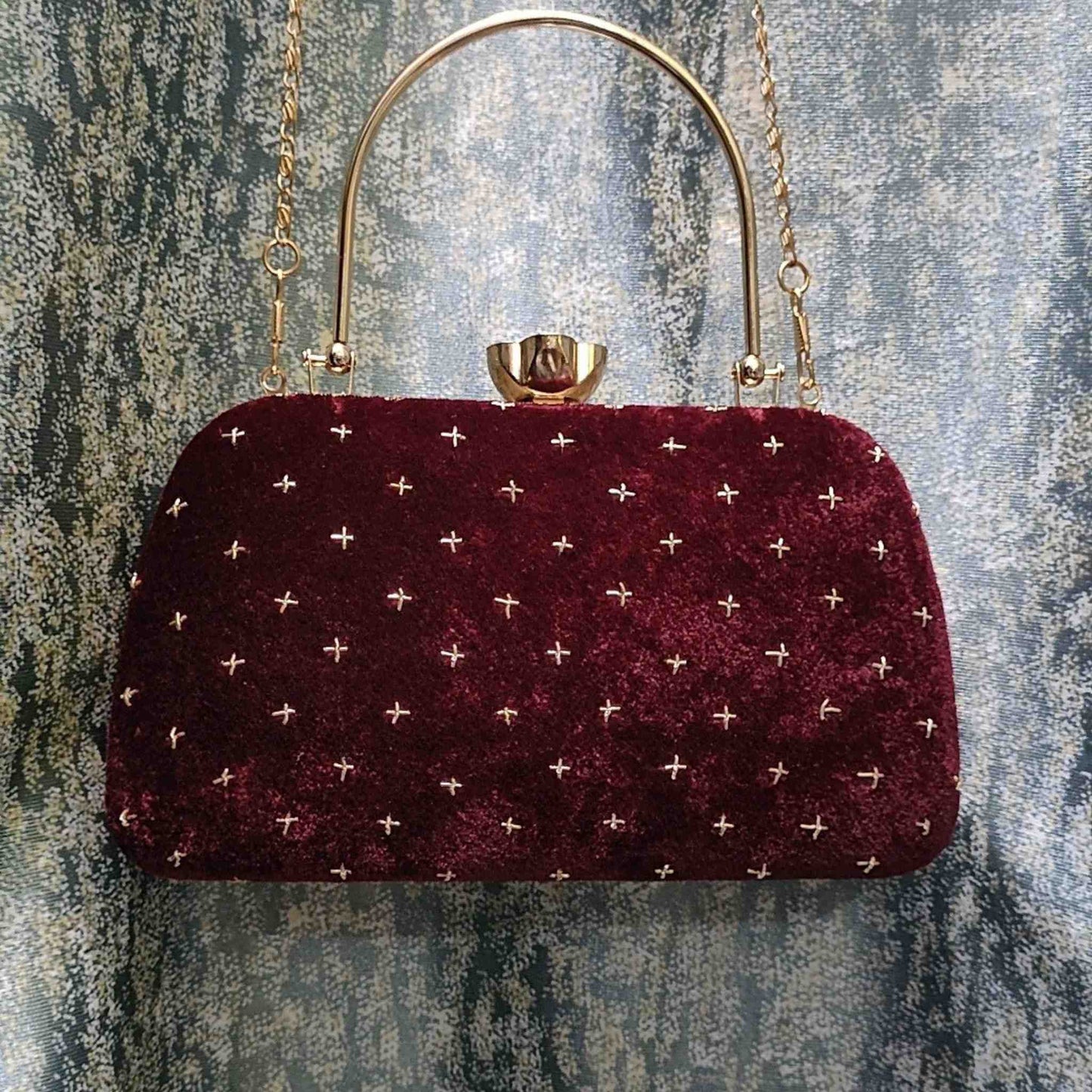 Customised Name Clutch in Urdu with Golden Embroidery