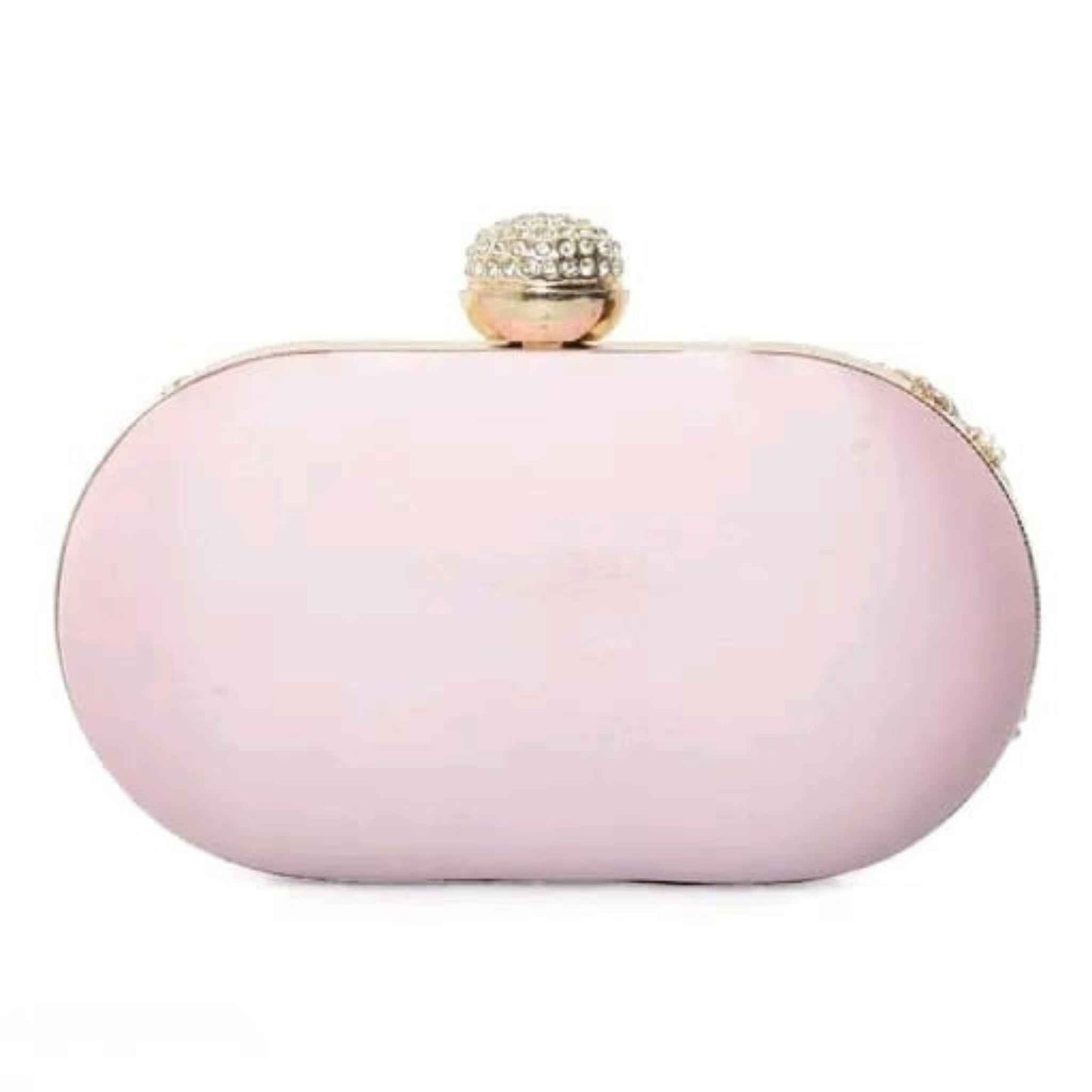 Pink Floral Embroidered Clutch