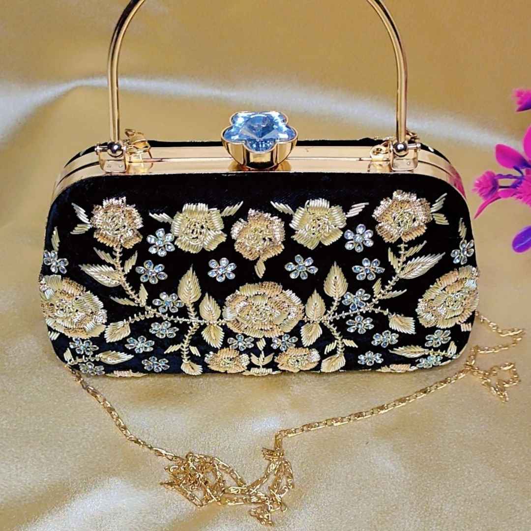 Bridal Clutch With Zardozi Embroidery