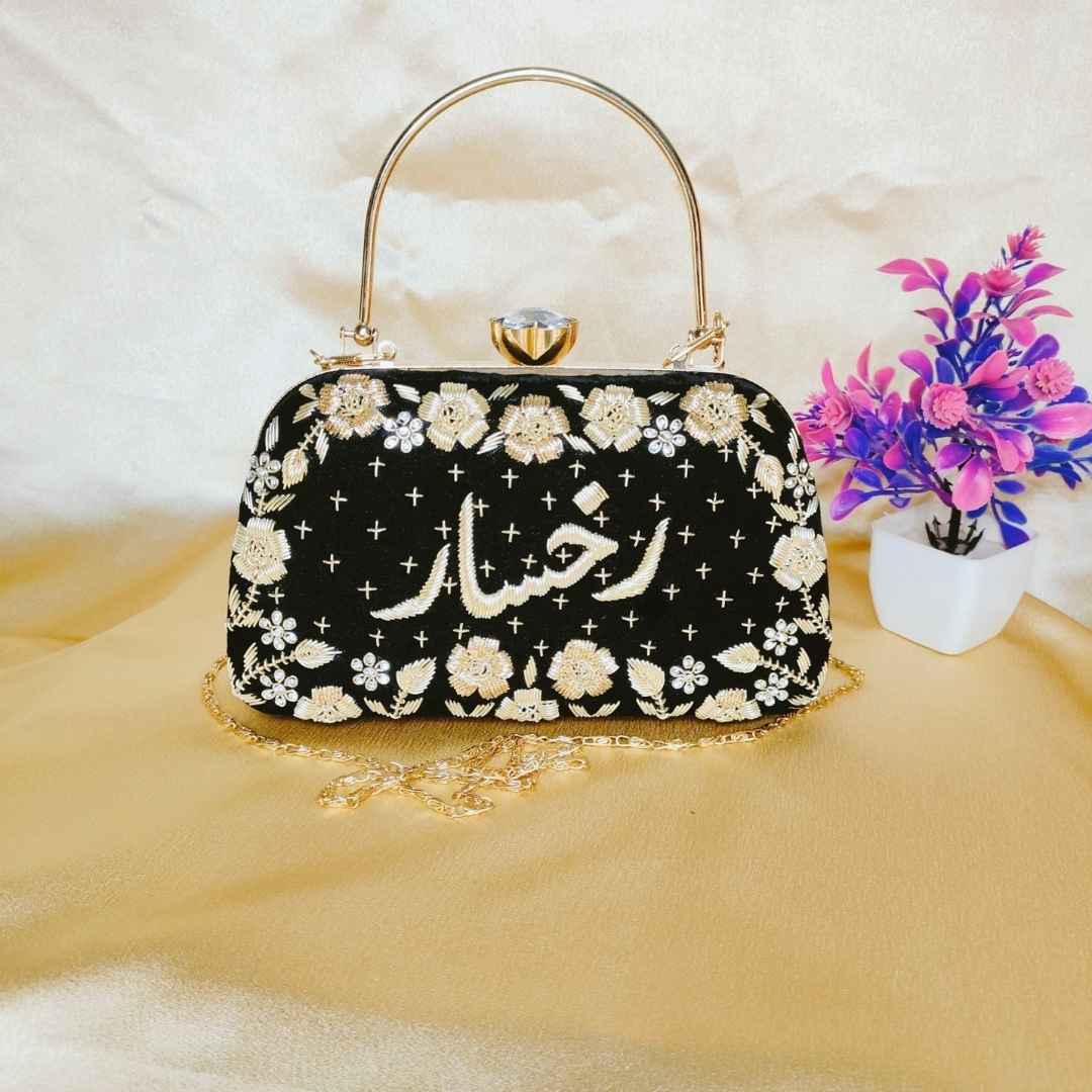 Bridal Clutch With Zardozi Embroidery