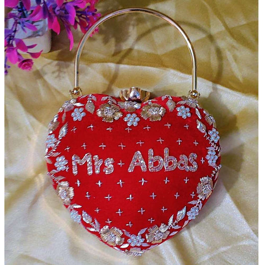 Customised Name Heart Clutch for Bride