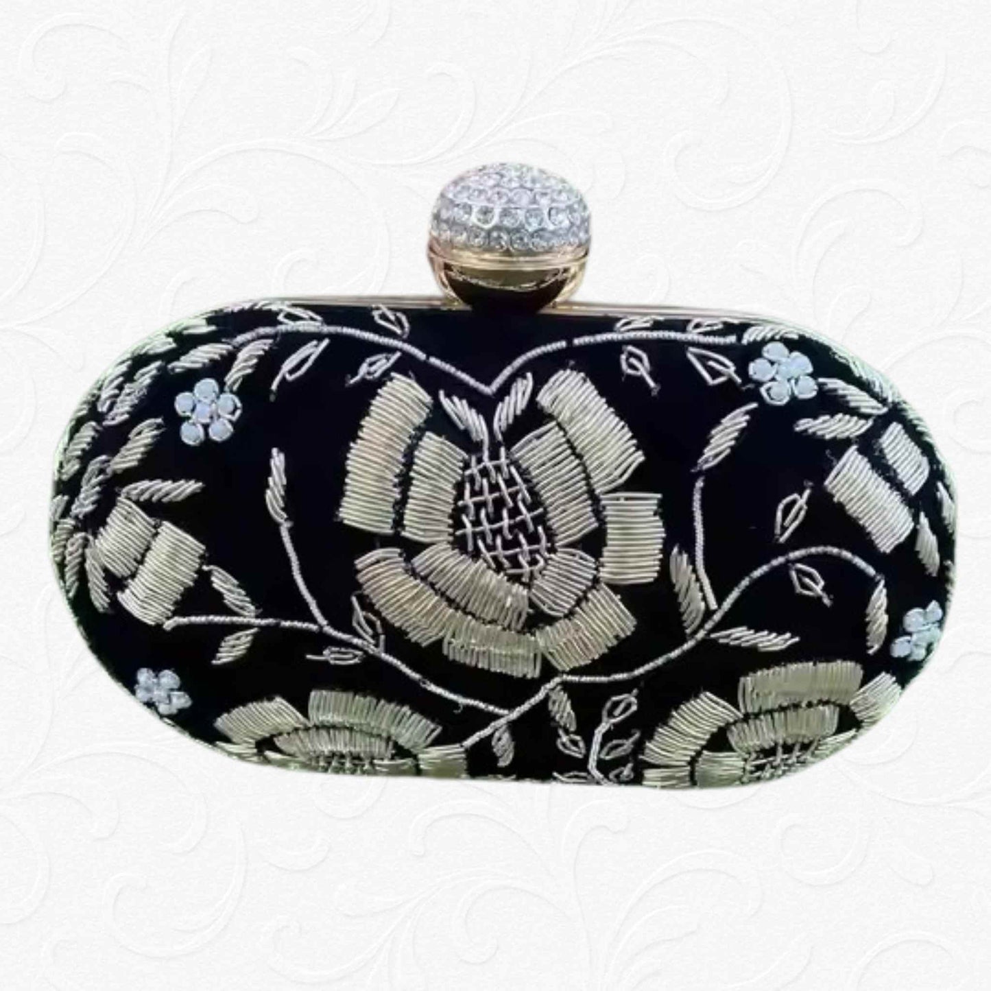 Elegant Floral Embroidered Clutch for Women