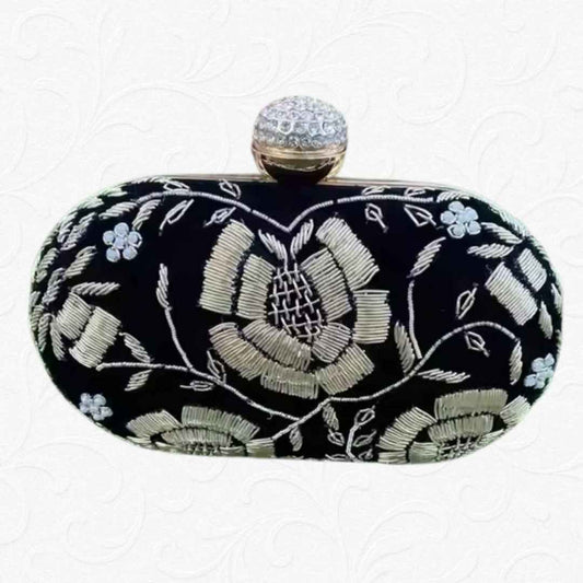 Elegant Floral Embroidered Clutch for Women