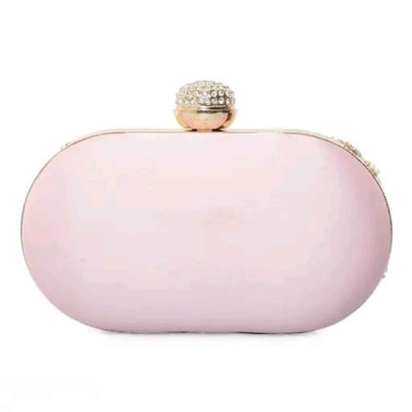 Pink Floral Embroidered Clutch