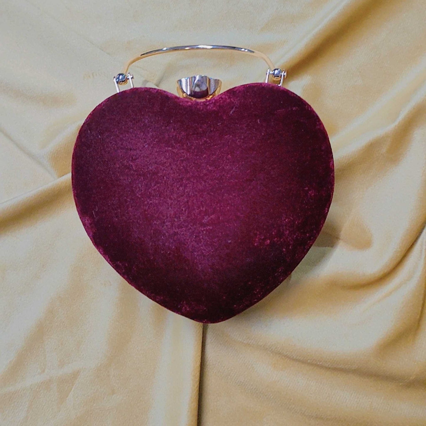 Personalized Heart Shape Velvet Clutch for Women – Custom Urdu Name Embroidery